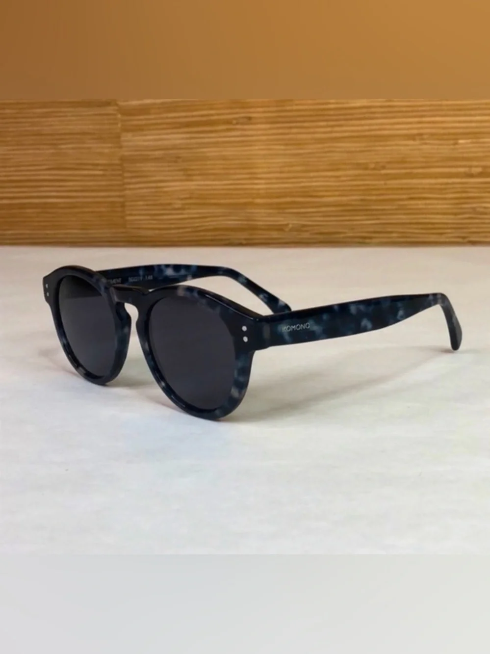 KOMONO Round Tortoiseshell Sunglasses NEW Navy Blue Clement